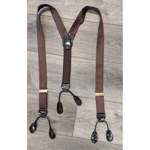 Vtg Suspenders Made in England Silk & Leather End Braces Preppy Classic Timeless
